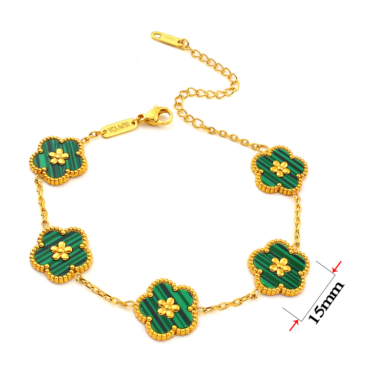 TA145g Lắc tay nữ titan van cleef hoa 5 cánh