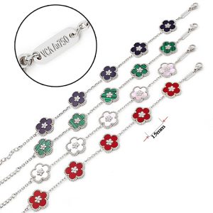 TA184c Lắc tay nữ titan van cleef hoa 5 cánh
