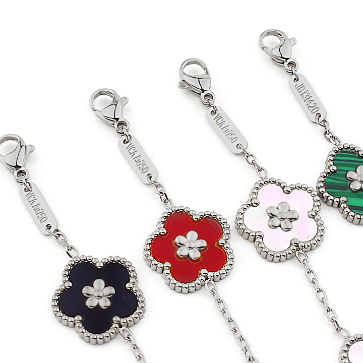TA184a Lắc tay nữ titan van cleef hoa 5 cánh