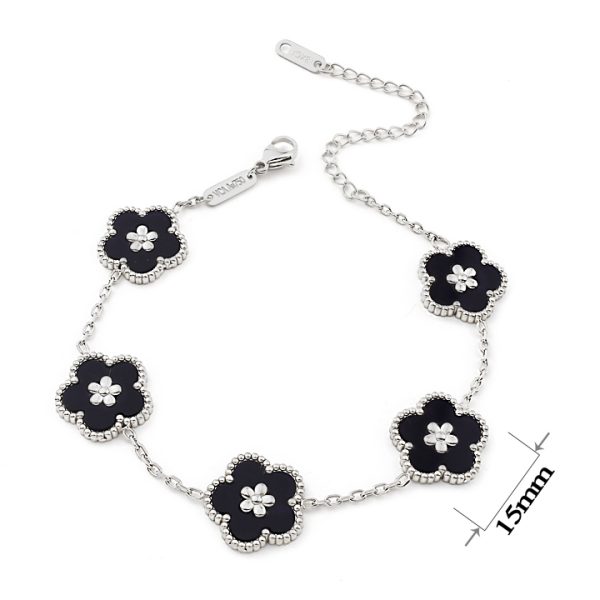 TA184d Lắc tay nữ titan van cleef hoa 5 cánh