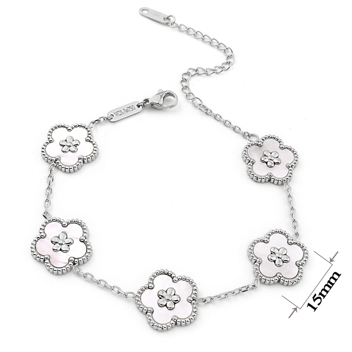 TA184f Lắc tay nữ titan van cleef hoa 5 cánh