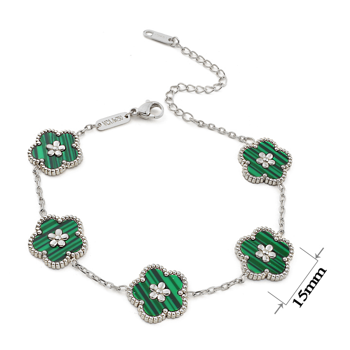 TA184g Lắc tay nữ titan van cleef hoa 5 cánh