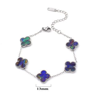 TA498b Lắc tay titan hoa 4 cánh van cleef