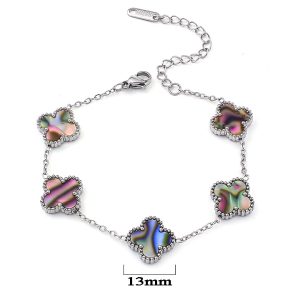 TA499c Lắc tay titan hoa 4 cánh van cleef