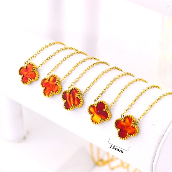 TN854a Dây chuyền nữ titan hoa 4 cánh van cleef 13mm