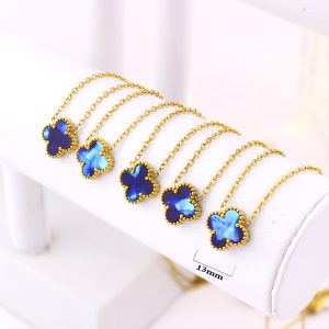 TN855a Dây chuyền nữ titan hoa 4 cánh van cleef 13mm