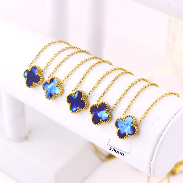 TN855a Dây chuyền nữ titan hoa 4 cánh van cleef 13mm