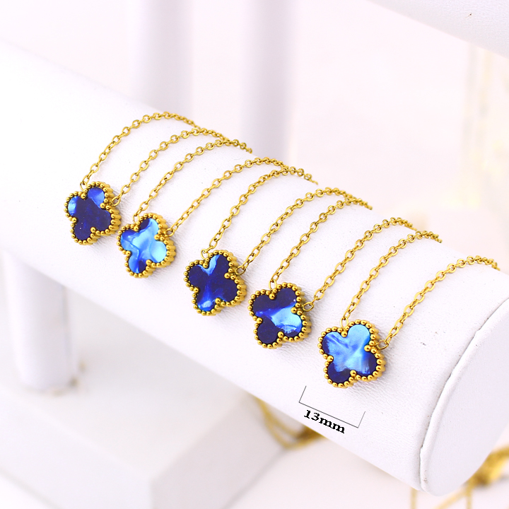 TN855a Dây chuyền nữ titan hoa 4 cánh van cleef 13mm