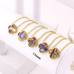 TN858a Dây chuyền nữ titan hoa 4 cánh van cleef 13mm