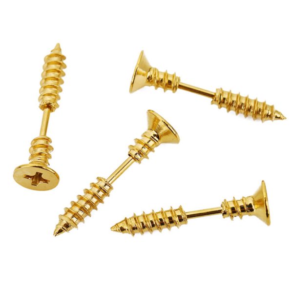 BT002a Bông tai inox tu vít mạ vàng độc đáo cá tính