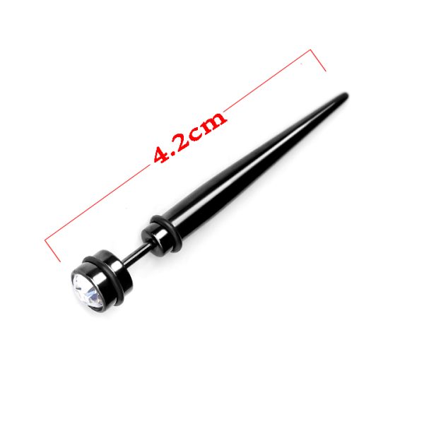 BT032a Bông tai đinh inox xi đen đâu đính kim