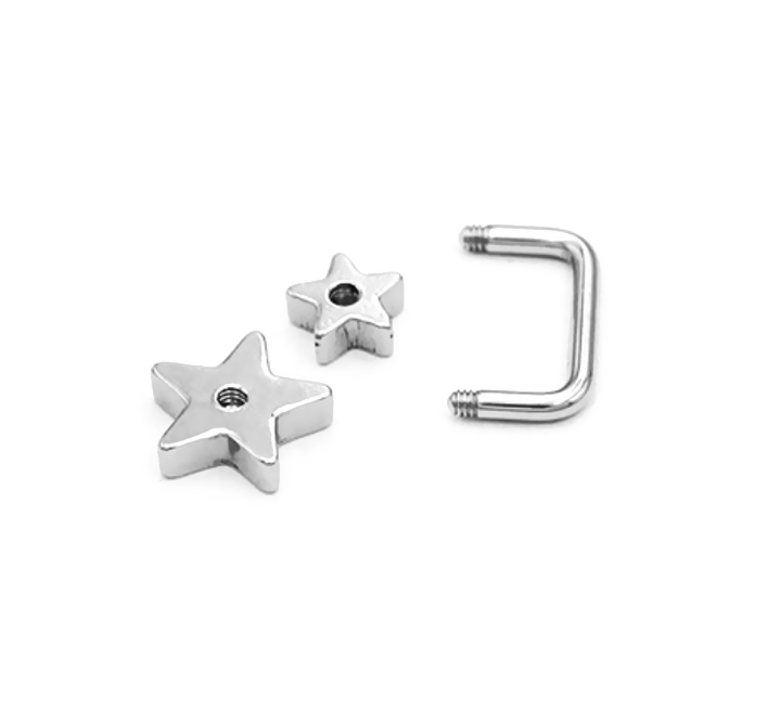 BT040c Bông tai nữ inox 2 ngôi sao