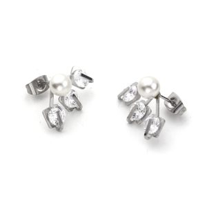 BT041b Bông tai nữ inox hình cách quạt