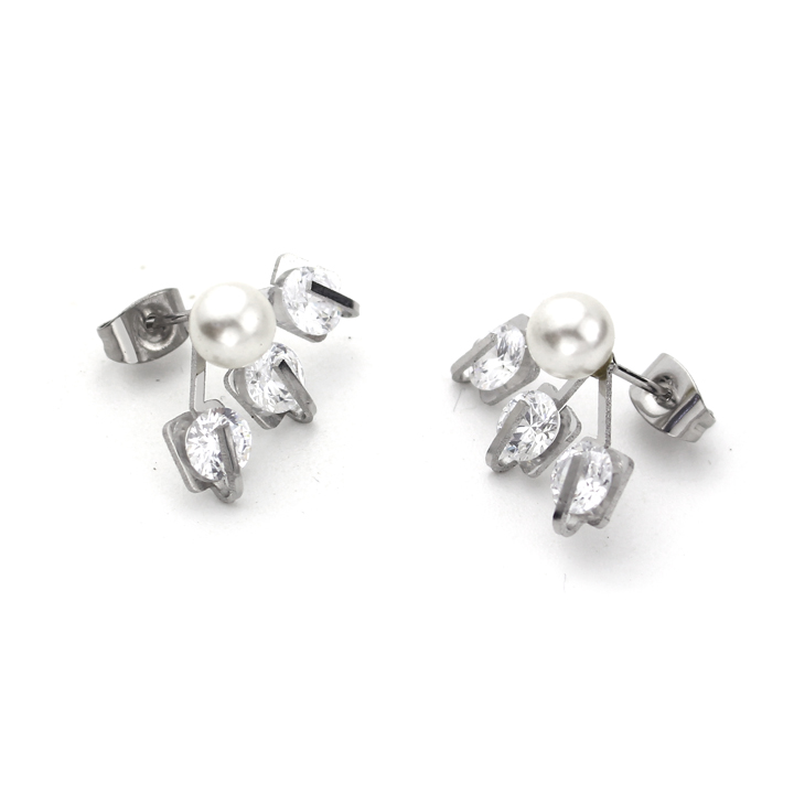 BT041b Bông tai nữ inox hình cách quạt