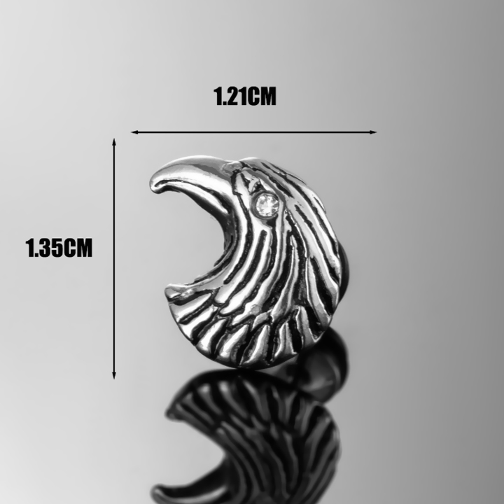 BT165a Bông tai inox đầu chim đại bàng độc đáo cá tính