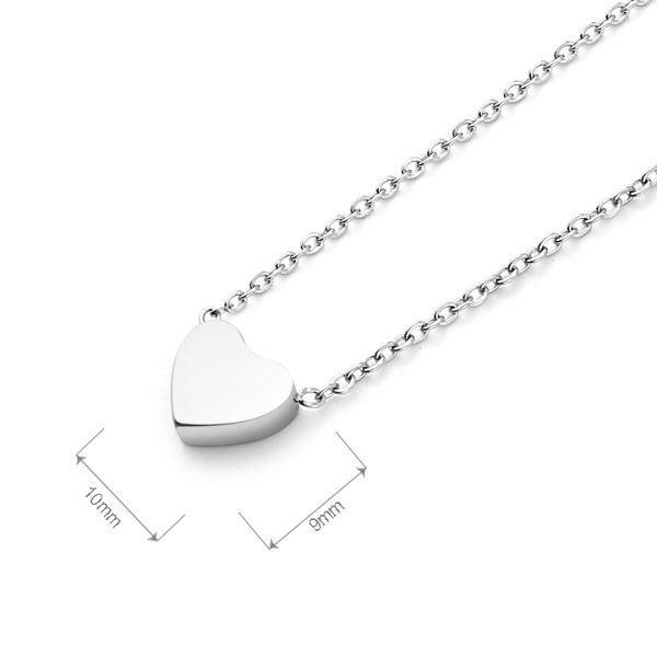 DC019a Dây chuyền nữ titan mặt hình trái tim 3 ly