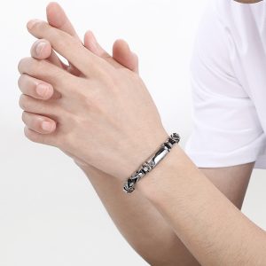 LN168d Lắc tay nam titan 9mm phong cách thái