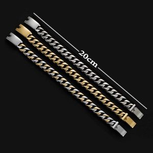 LN175f Lắc tay nam 12mm kiểu lật khóa hôp mạ màu vàng cách điệu