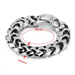 LN179b Lắc tay nam titan 18mm khóa hộp