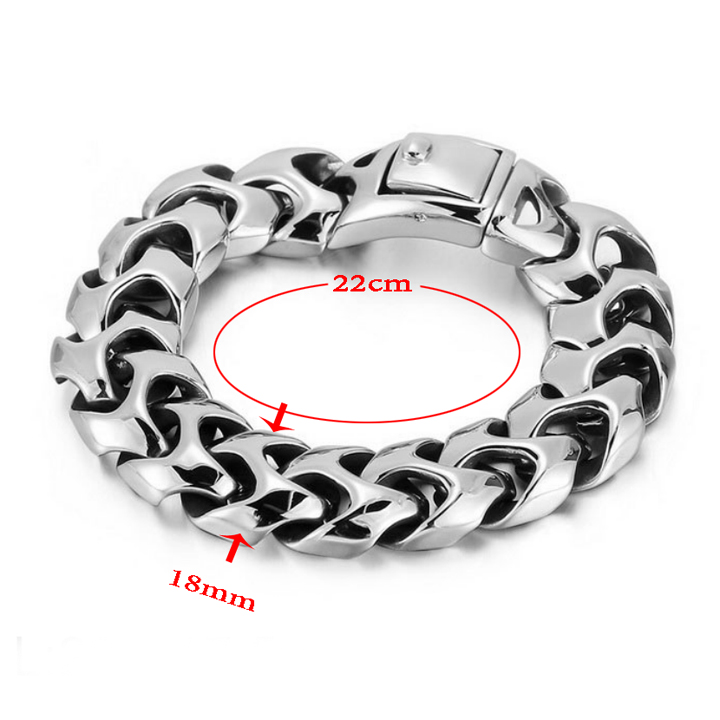 LN179b Lắc tay nam titan 18mm khóa hộp