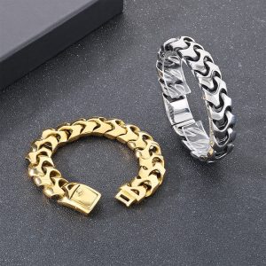 LN179d Lắc tay nam titan 18mm khóa hộp