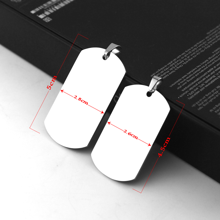 MD080f Mặt dây chuyền inox thẻ bài dog tag quân đội lính có nhận khắc nội dung logo