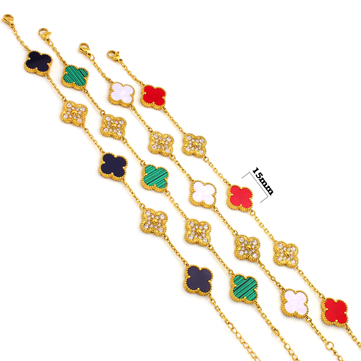 TA270a Lắc tay titan hoa 4 cánh van cleef VCA 15mm