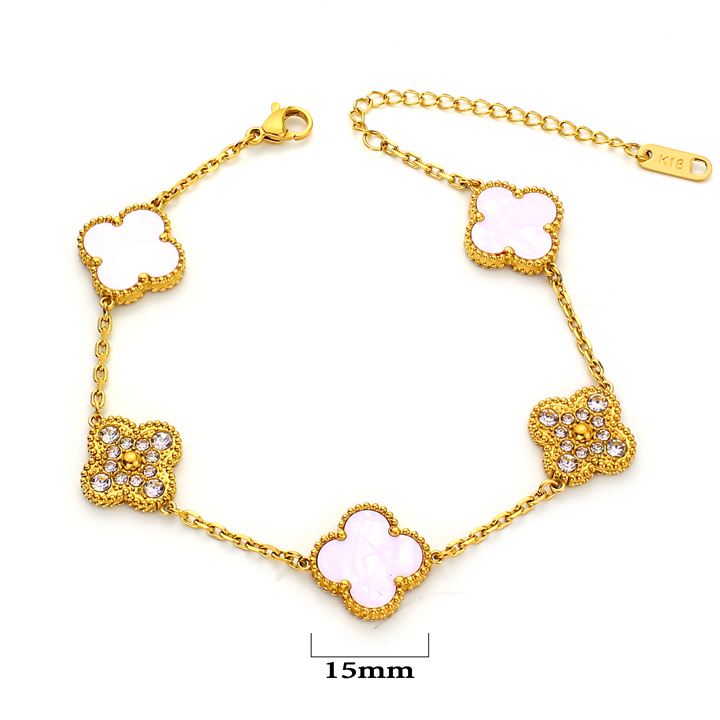 TA270e Lắc tay titan hoa 4 cánh van cleef VCA 15mm