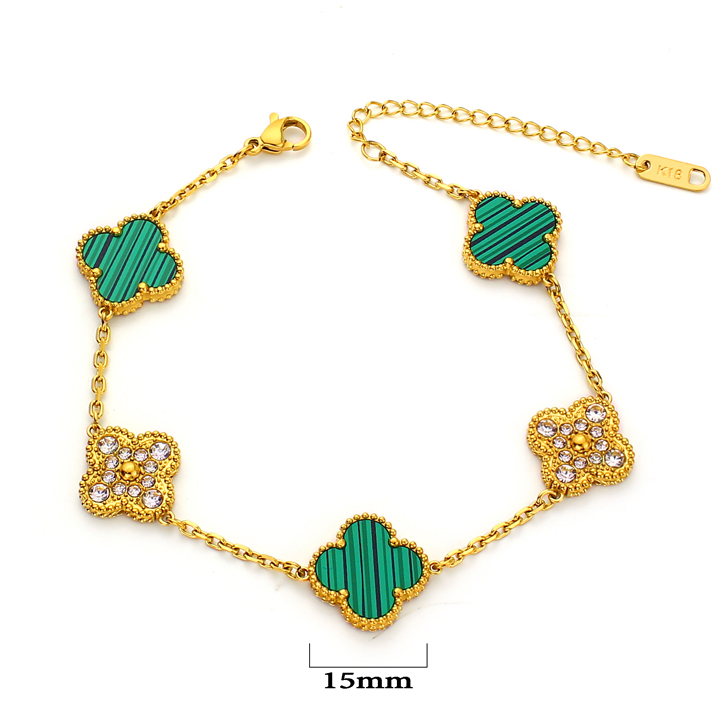TA270f Lắc tay titan hoa 4 cánh van cleef VCA 15mm