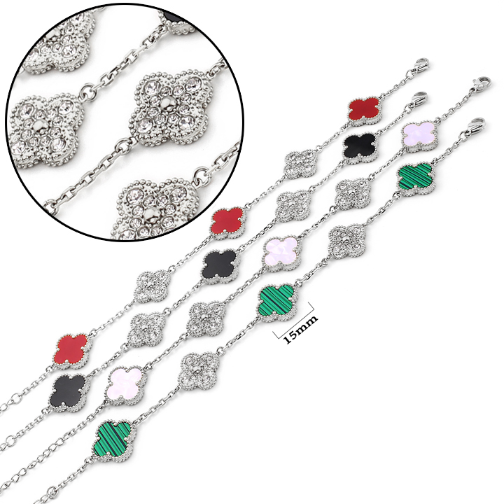TA272a Lắc tay titan hoa 4 cánh van cleef VCA 15mm