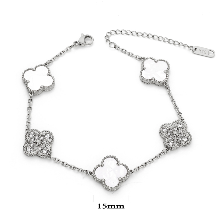 TA272e Lắc tay titan hoa 4 cánh van cleef VCA 15mm