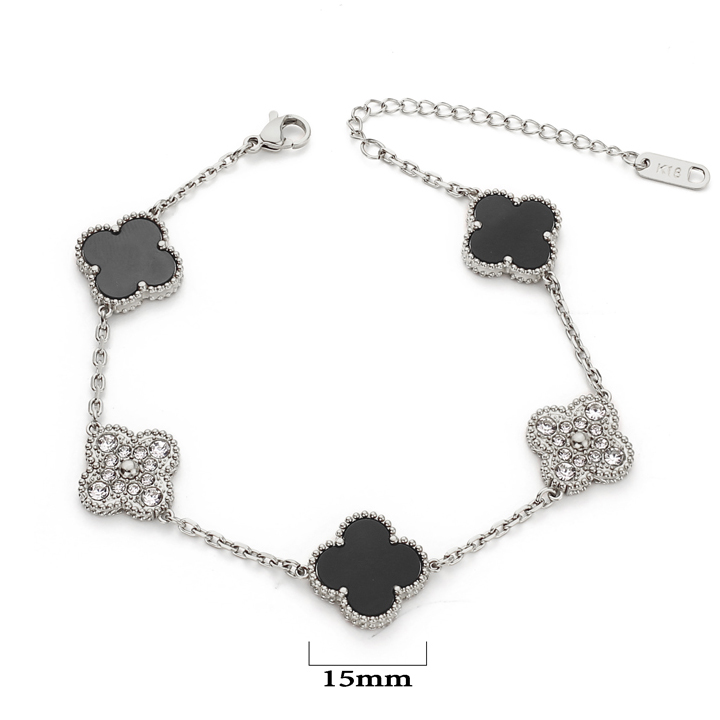 TA272f Lắc tay titan hoa 4 cánh van cleef VCA 15mm