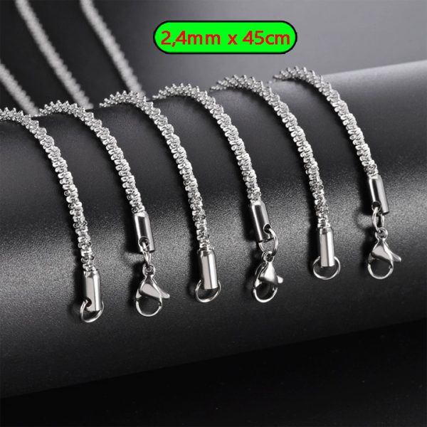 D011b Dây chuyền nữ inox cao cấp kiểu xoắn 2,4mm