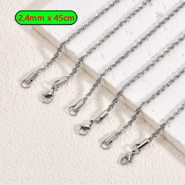D011c Dây chuyền nữ inox cao cấp kiểu xoắn 2,4mm