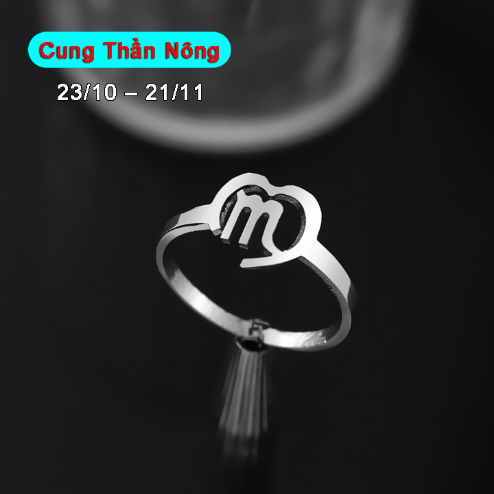 HD001a Nhẫn inox cung hoàng đạo thần nông Bọ Cạp Thiên Yết Thiên Hạt Hổ Cáp