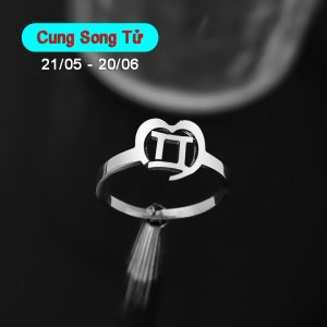 HD002a Nhẫn inox cung hoàng đạo song tử gemini