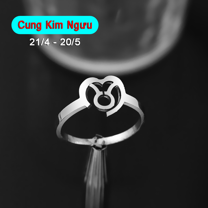 HD006a Nhẫn inox cung hoàng đạo Kim Ngưu Taurus