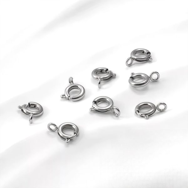 LK005a Khóa tròn thép inox titan không gỉ ráp dây chuyền lắc tay
