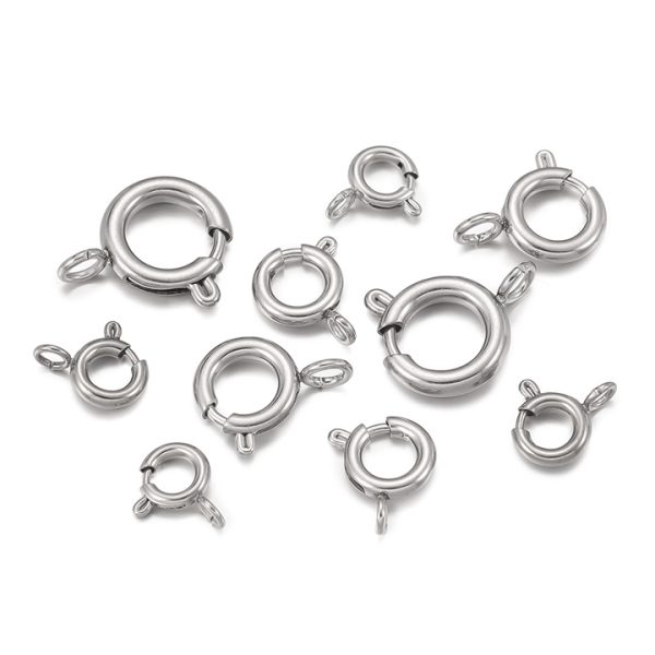 LK005c Khóa tròn thép inox titan không gỉ ráp dây chuyền lắc tay