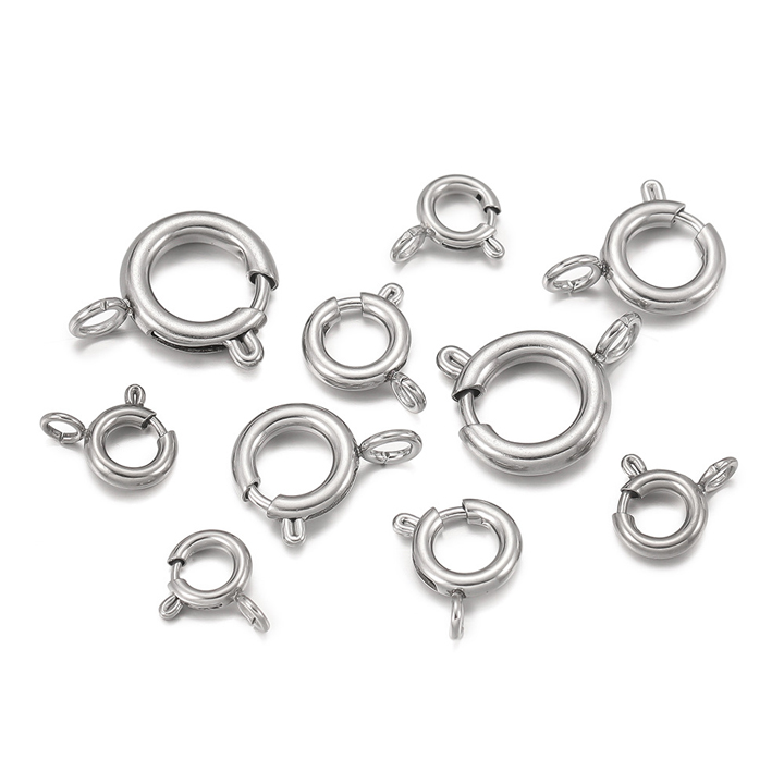 LK005c Khóa tròn thép inox titan không gỉ ráp dây chuyền lắc tay