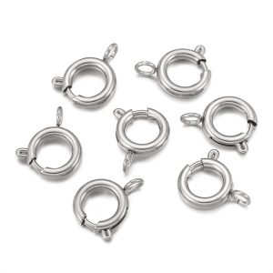 LK005d Khóa tròn thép inox titan không gỉ ráp dây chuyền lắc tay