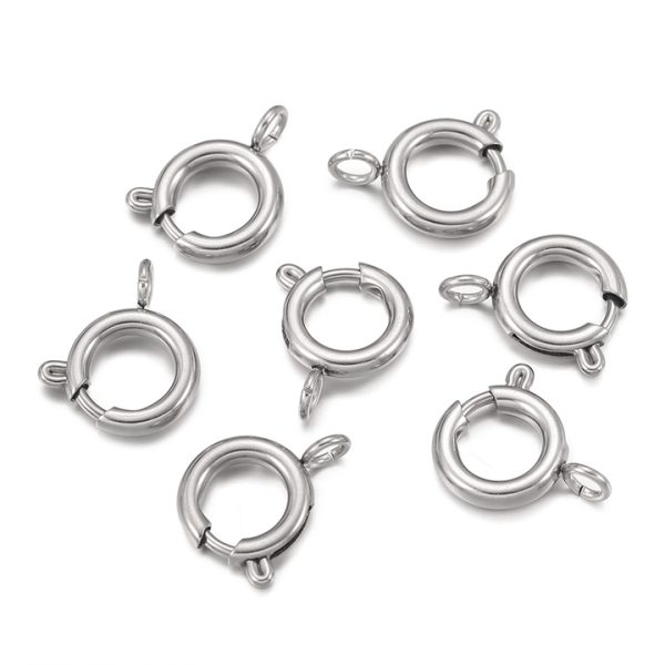 LK005d Khóa tròn thép inox titan không gỉ ráp dây chuyền lắc tay
