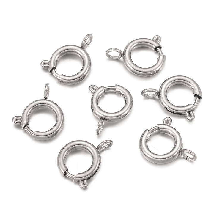 LK005d Khóa tròn thép inox titan không gỉ ráp dây chuyền lắc tay