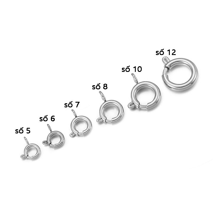LK005e Khóa tròn thép inox titan không gỉ ráp dây chuyền lắc tay
