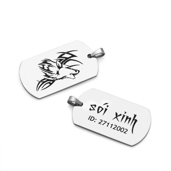 MD082a Trang sức công sang chuyên nhận khắc nội dung logo lên thẻ bài dogtag quân đội