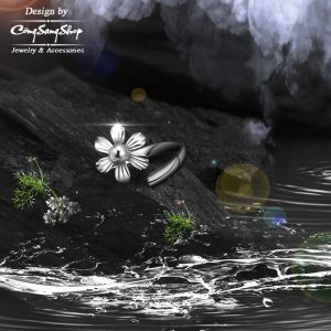 NX008b Nhẫn nữ inox free size hình bông hoa