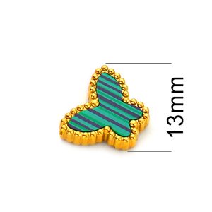 TA262d Lắc tay titan nữ van cleef VCA 5 con bướm nền xanh lá