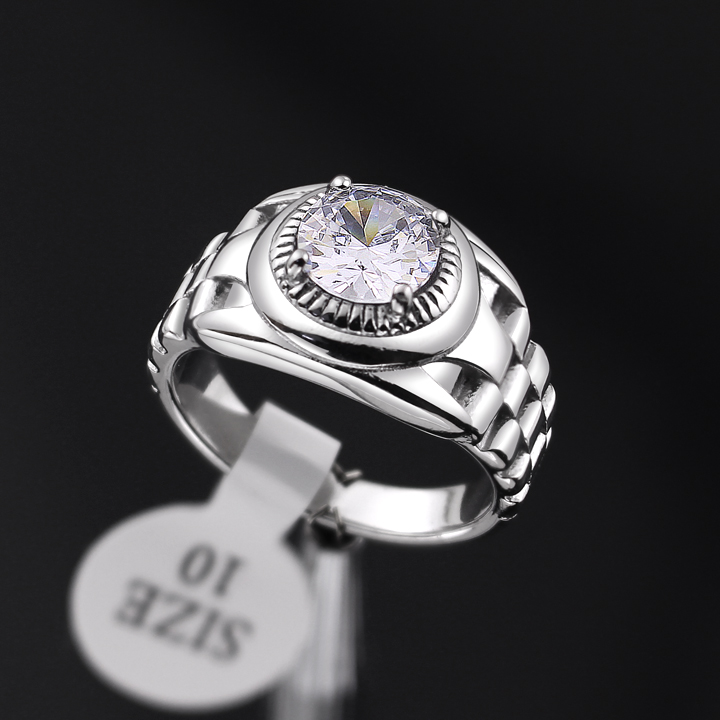 TC325a Nhẫn titan nam phong cach rolex
