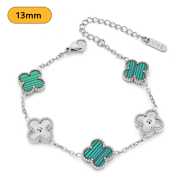 TA317d Lắc tay nữ titan 5 bông hoa van cleef cách điệu size 13mm