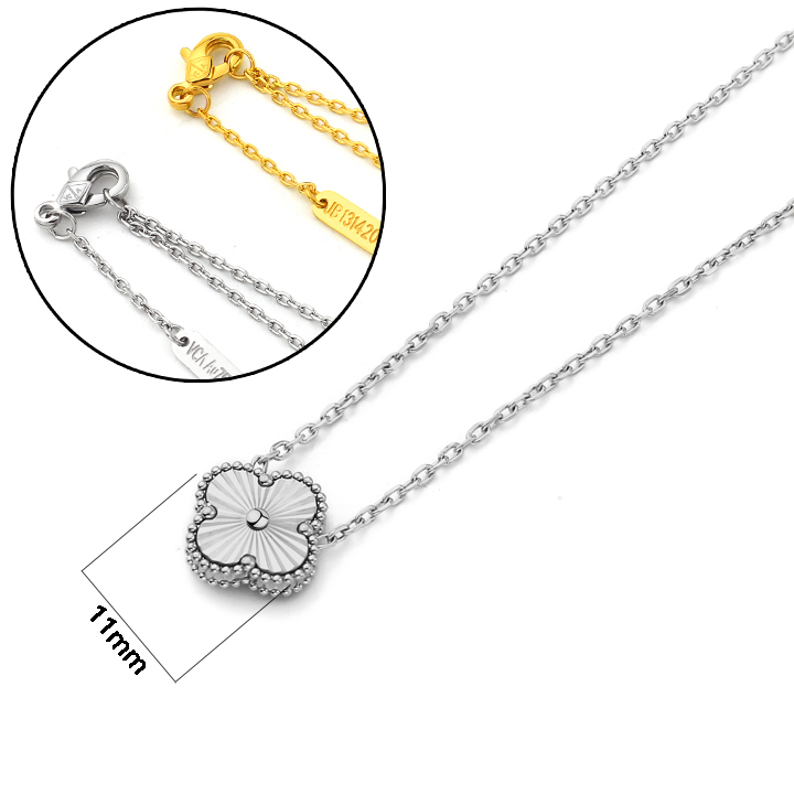 TN881b Dây chuyền titan van cleef size 11mm chạm móc máy